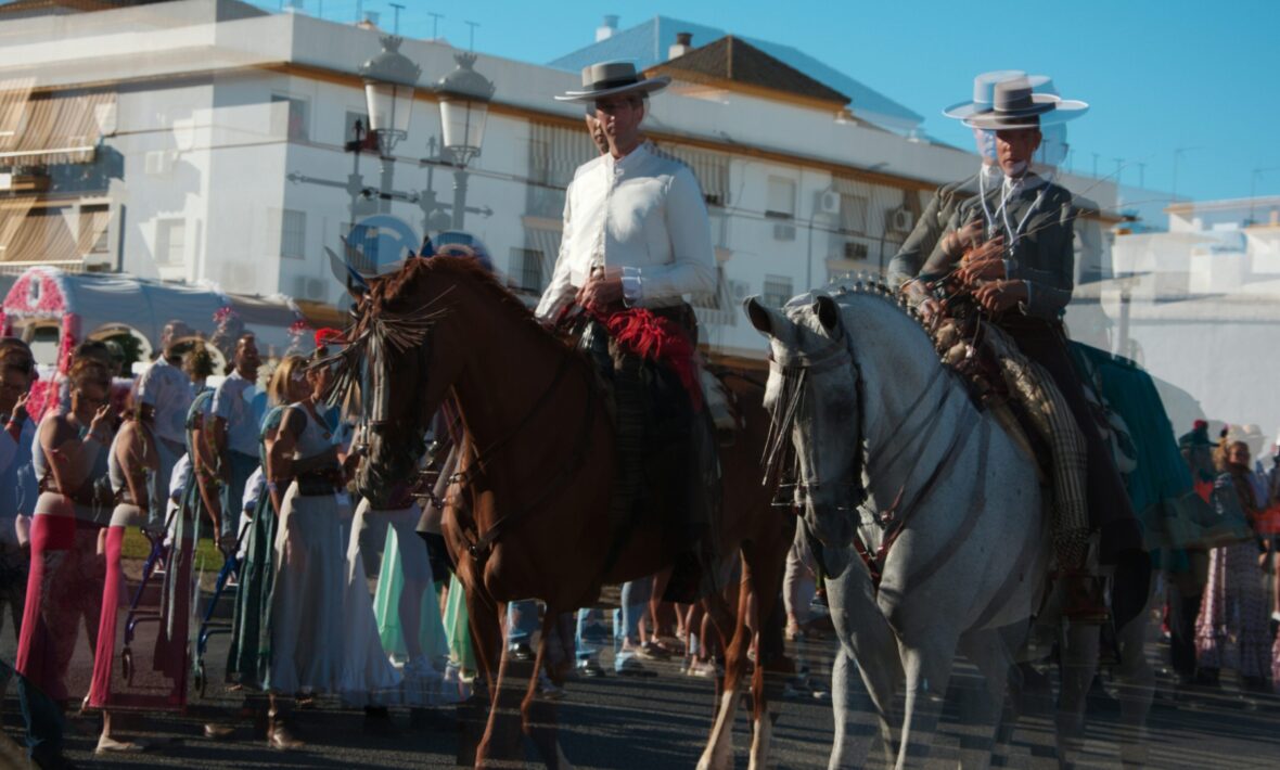 women and horses during Feria in Spain