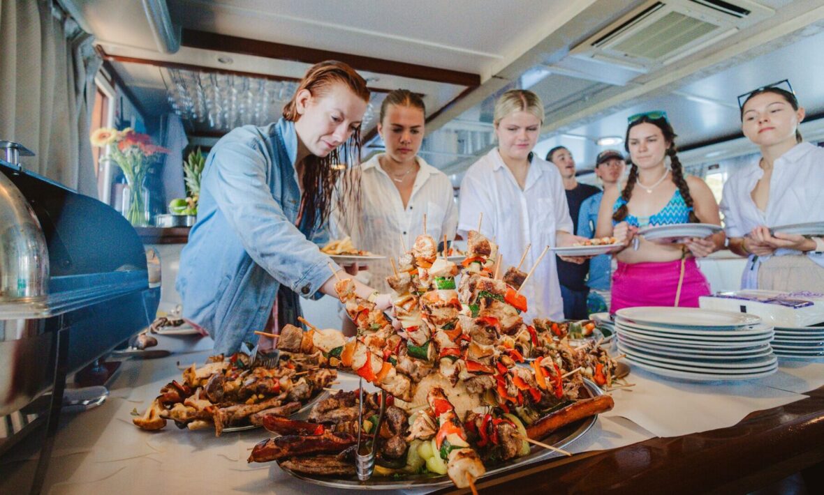 BBQ lunch aboard a boat in Croatia