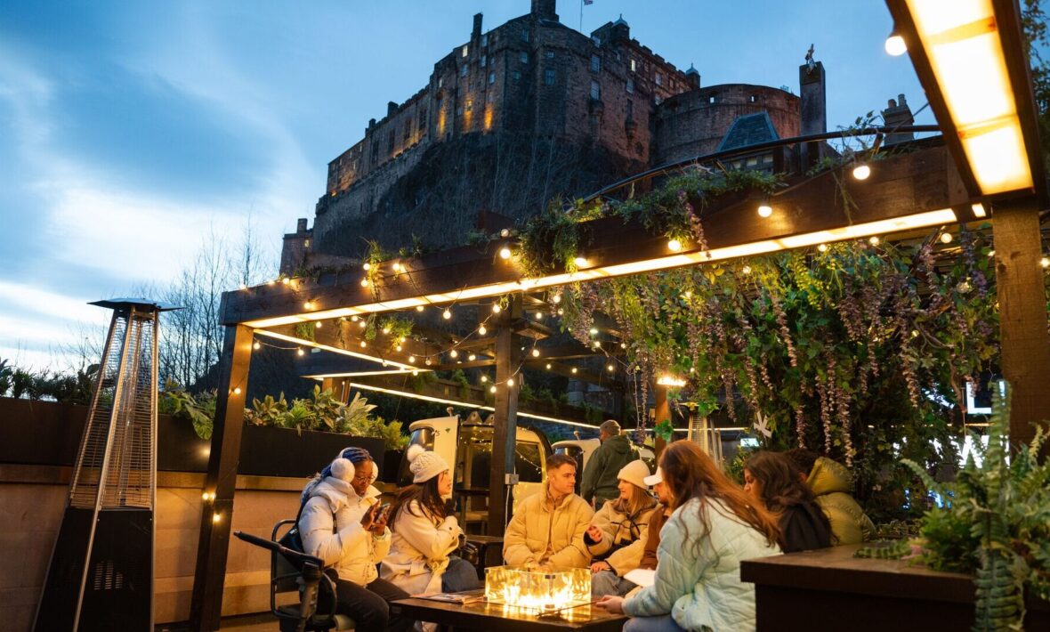 Dining under Edinburgh Castle in Scotland