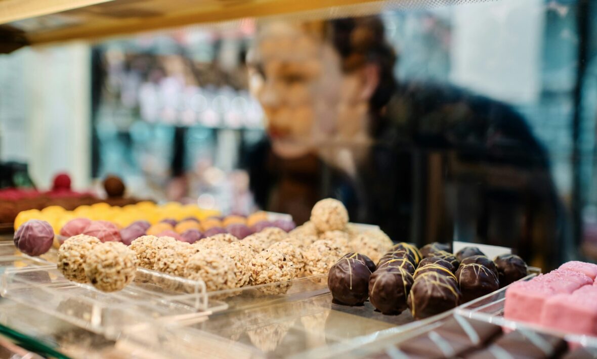 display of expensive swiss chocolates
