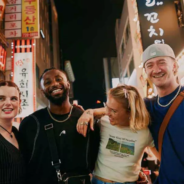 group of friends in South Korea on a Contiki