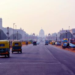 morning roads in Delhi, India