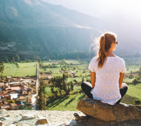 Single woman travelling