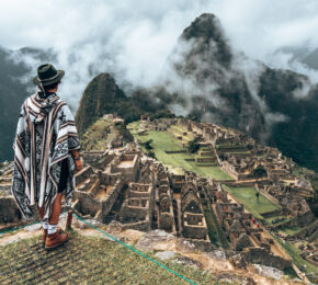 Hiking to Machu Picchu.