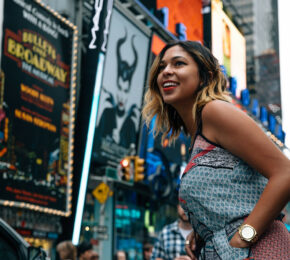 Woman in New York on Broadway