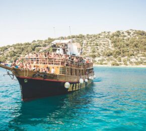 A group of people on a boat in Croatia.