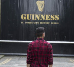 Things to do in Dublin: Explore the Guinness Gate with a man.