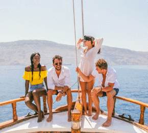 Contiki travellers on sail boat in Croatia