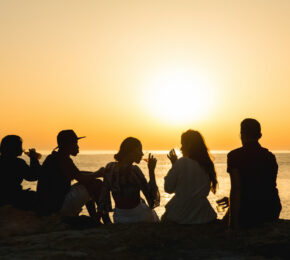 Ibiza sunset drinks with friends