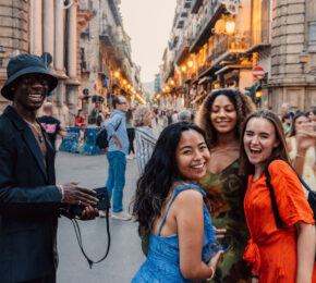 Travellers in Palermo Sicily