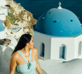 Blue domes in Oia, Santorini