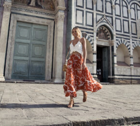 girl walking in Florence