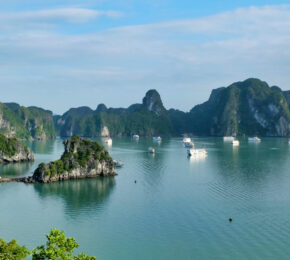 Solo travel in Halong Bay, Vietnam.