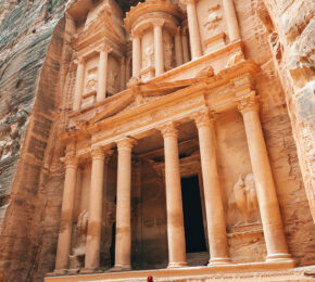 The treasury of petra in jordan.