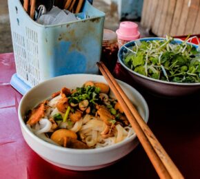 Street food breakfast in Vietnam