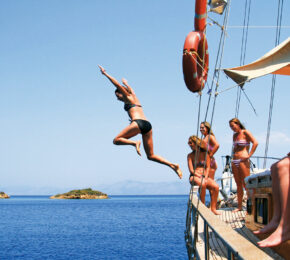 Sailing in the Aegean Sea on Contiki Turkish Sailing