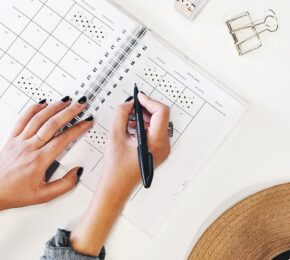 Woman planning during self-isolation