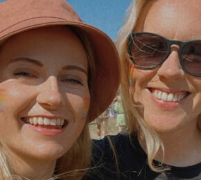 Rosie Turner and her girlfriend at Mighty Hoopla festival