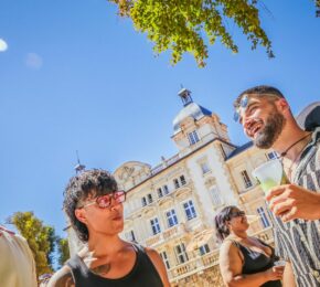 travellers in south of france in summer