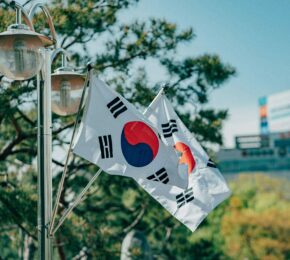 South Korean flags