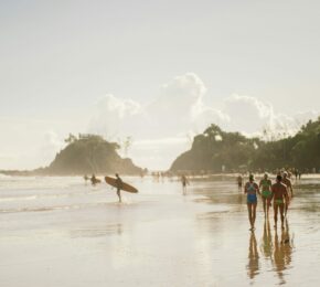 surfers in Byron Bay, Australia