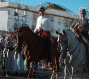 women and horses during Feria in Spain