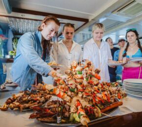 BBQ lunch aboard a boat in Croatia