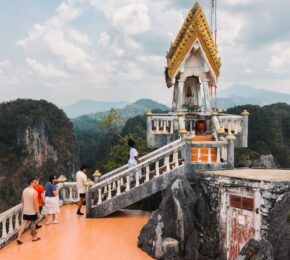 Tiger Cave Temple atop a mountain in Krabi, Thailand