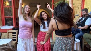 3 young women dancing