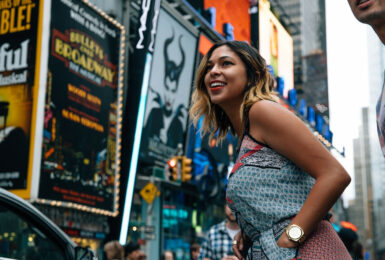 Woman in New York on Broadway