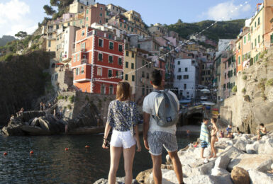 trip to Italy - couple in cinque terre