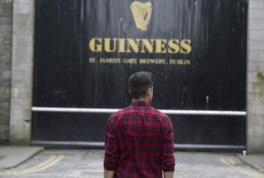 Things to do in Dublin: Explore the Guinness Gate with a man.