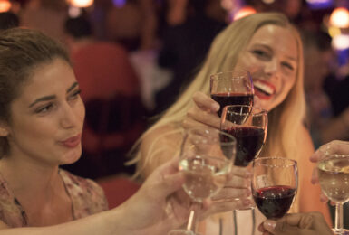 Friendsgiving - drinking wine