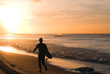 Running on beach