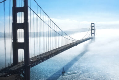One of the most iconic things to do in San Francisco is to visit the Golden Gate Bridge, especially when it is enveloped in fog.