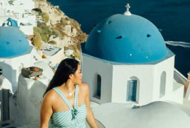 Blue domes in Oia, Santorini