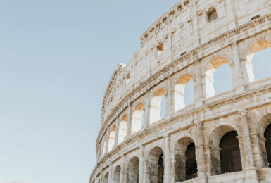 The Colosseum in Rome, Italy.