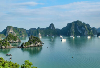 Solo travel in Halong Bay, Vietnam.