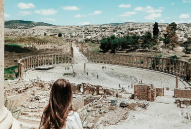 Woman looking out over Israel