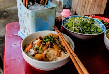 Street food breakfast in Vietnam