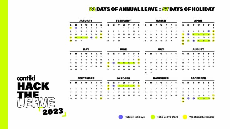 Australia hack the leave calendar