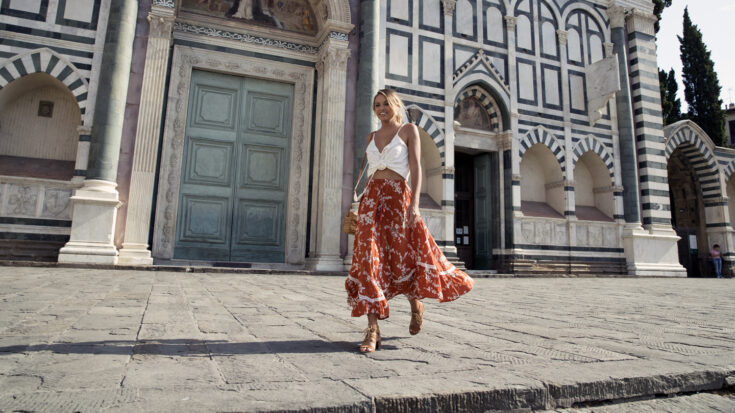 girl walking in Florence