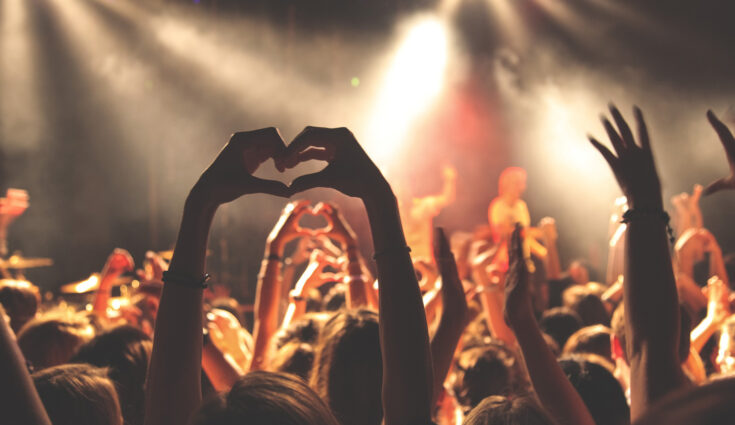 Dutch dance music - Image of a crowd with their hands in the air