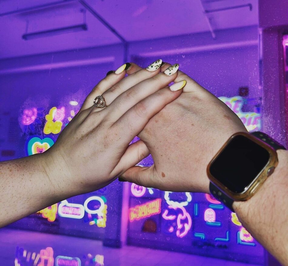 engaged couple on a Contiki