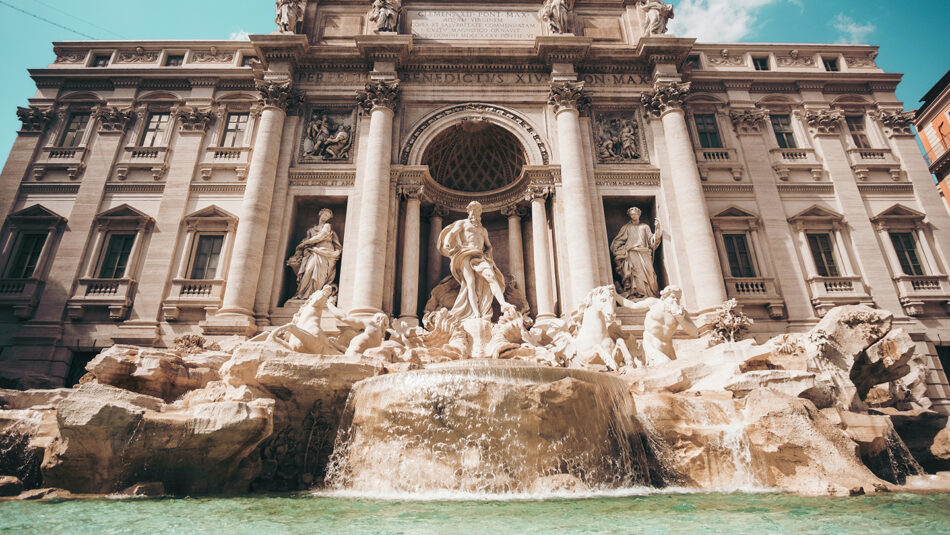 The trevi fountain in rome, italy.