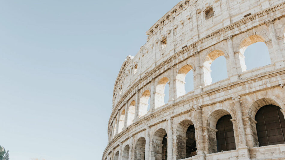 The Colosseum in Rome, Italy.