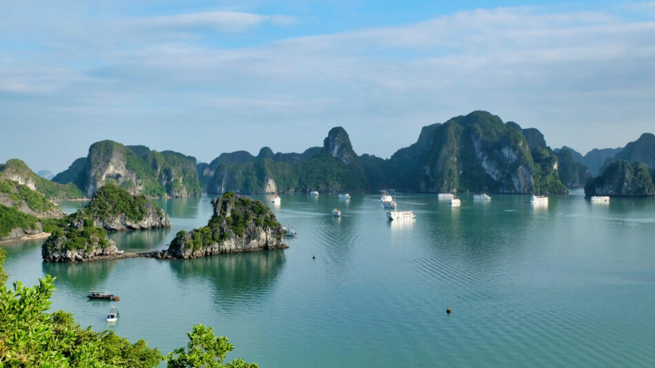 Solo travel in Halong Bay, Vietnam.