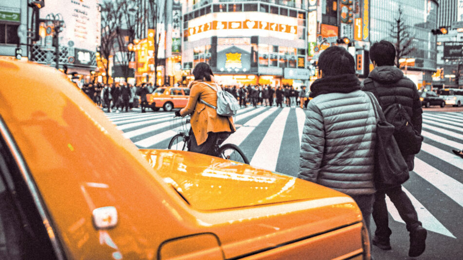 City streets in Tokyo Japan