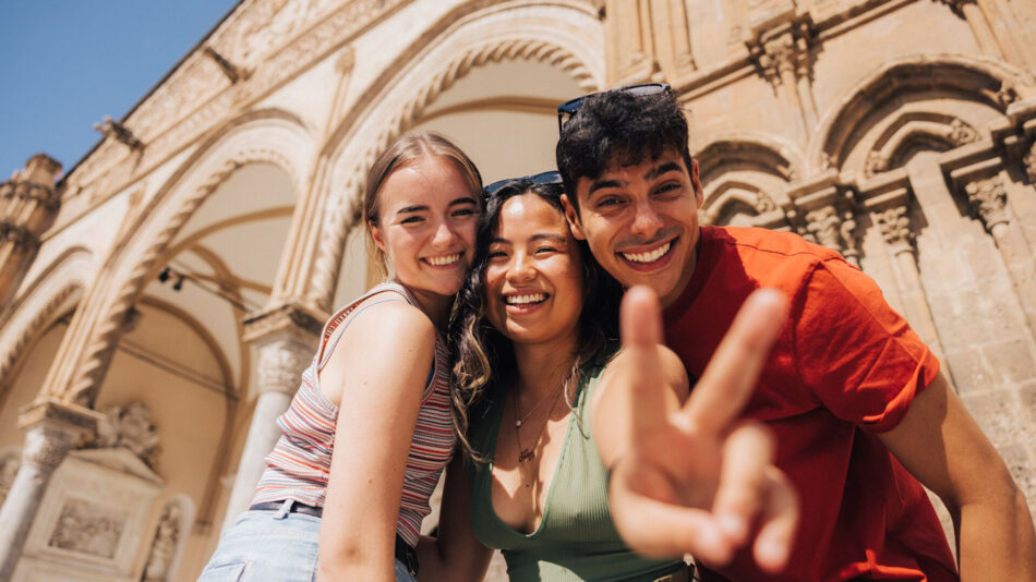 Group of Young Travellers exploring Greece
