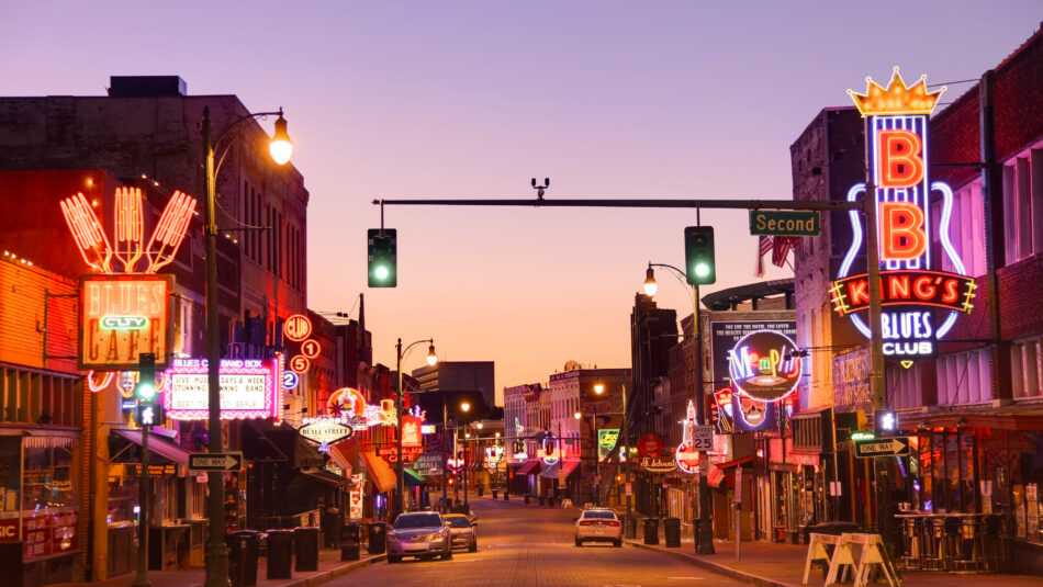 Beale Street in Memphis, USA